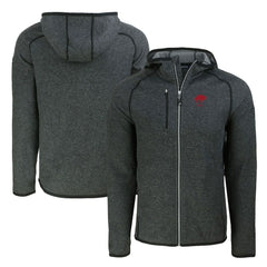 Buffalo Bills Cutter & Buck Throwback Mainsail Sweater-Knit Full-Zip Hoodie - Heather Charcoal discount