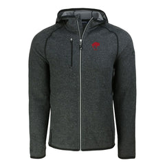 Buffalo Bills Cutter & Buck Throwback Mainsail Sweater-Knit Full-Zip Hoodie - Heather Charcoal discount