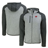 Buffalo Bills Cutter & Buck Throwback Mainsail Sweater-Knit Full-Zip Hoodie - Heather Gray/Heather Charcoal for sale