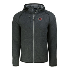 Chicago Bears Cutter & Buck Throwback Mainsail Sweater-Knit Full-Zip Hoodie - Heather Charcoal on sale