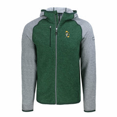 Green Bay Packers Cutter & Buck Throwback Mainsail Sweater-Knit Full-Zip Hoodie - Heather Green/Heather Gray online