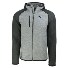 Indianapolis Colts Cutter & Buck Throwback Mainsail Sweater-Knit Full-Zip Hoodie - Heather Gray/Heather Charcoal outlet