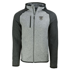 Las Vegas Raiders Cutter & Buck Throwback Mainsail Sweater-Knit Full-Zip Hoodie - Heather Gray/Heather Charcoal for sale