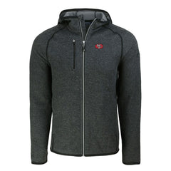 San Francisco 49ers Cutter & Buck Throwback Mainsail Sweater-Knit Full-Zip Hoodie - Heather Charcoal outlet