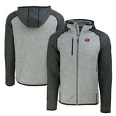 San Francisco 49ers Cutter & Buck Throwback Mainsail Sweater-Knit Full-Zip Hoodie - Heather Gray/Heather Charcoal online