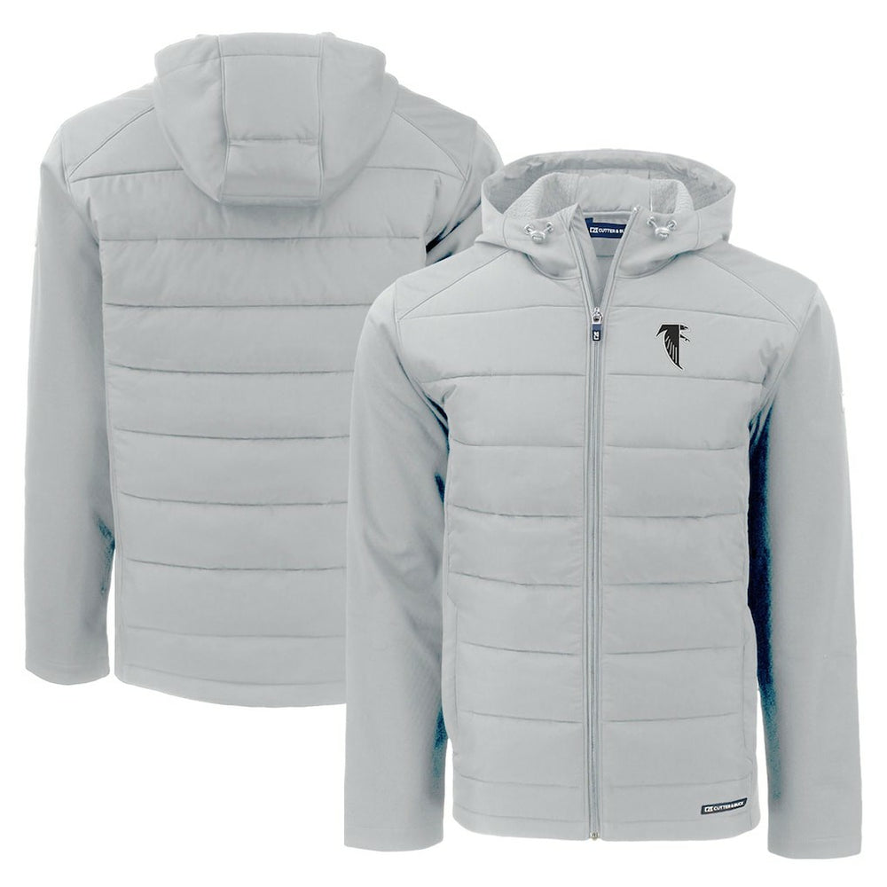 Atlanta Falcons Cutter & Buck Throwback Evoke Hybrid Eco Softshell Recycled Full-Zip Hoodie Jacket - Gray sale
