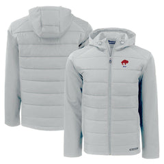 Buffalo Bills Cutter & Buck Throwback Evoke Hybrid Eco Softshell Recycled Full-Zip Hoodie Jacket - Gray on sale
