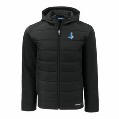 Detroit Lions Cutter & Buck Throwback Evoke Hybrid Eco Softshell Recycled Full-Zip Hoodie Jacket - Black on sale