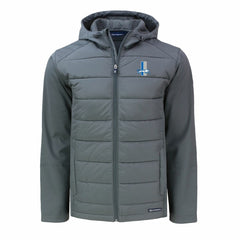 Detroit Lions Cutter & Buck Throwback Evoke Hybrid Eco Softshell Recycled Full-Zip Hoodie Jacket - Gray online