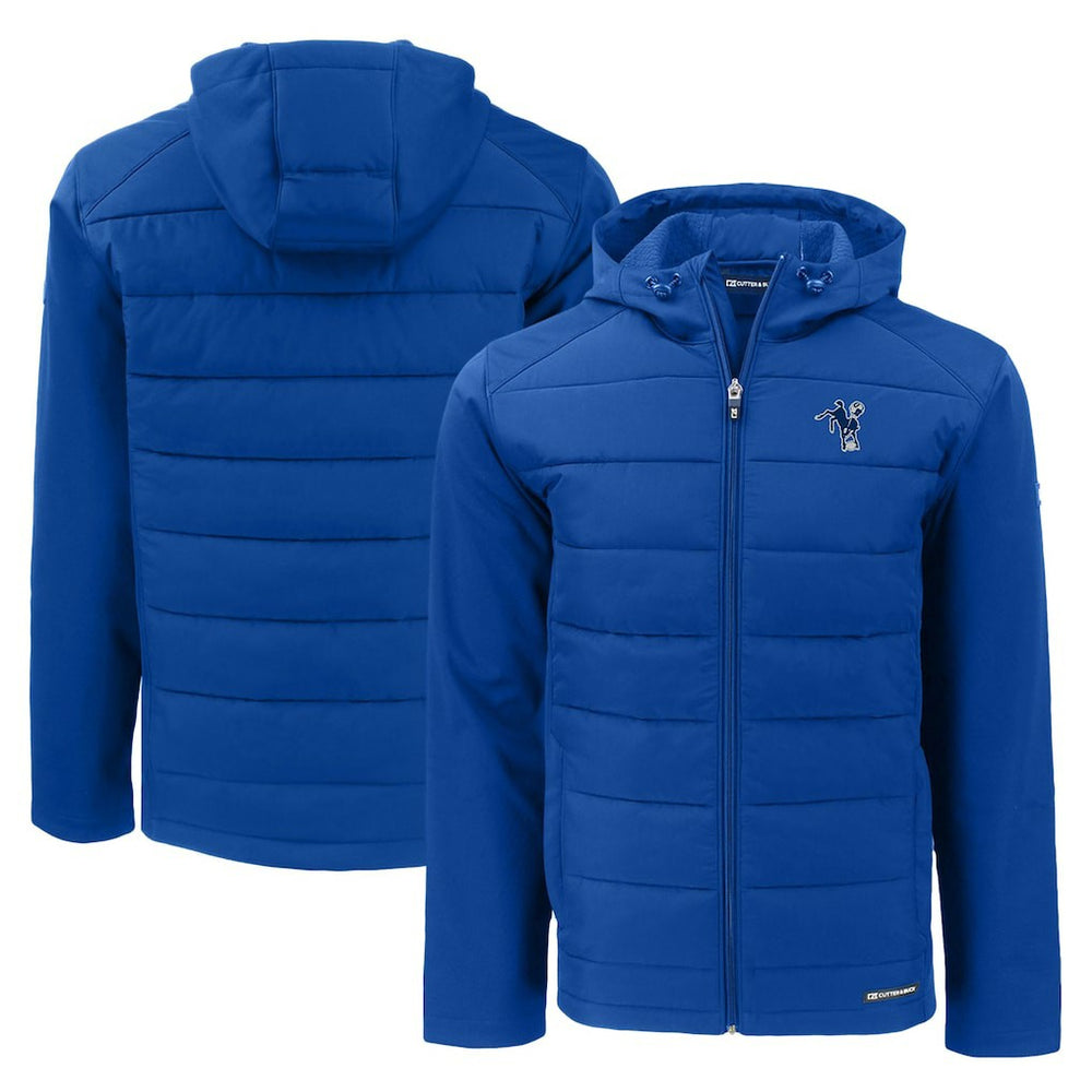 Indianapolis Colts Cutter & Buck Throwback Evoke Hybrid Eco Softshell Recycled Full-Zip Hoodie Jacket - Royal online