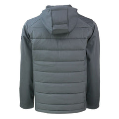 Las Vegas Raiders Cutter & Buck Throwback Evoke Hybrid Eco Softshell Recycled Full-Zip Hoodie Jacket - Gray for sale