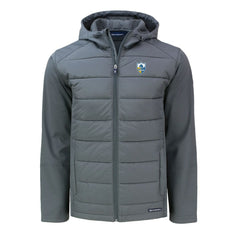 Los Angeles Chargers Cutter & Buck Throwback Evoke Hybrid Eco Softshell Recycled Full-Zip Hoodie Jacket - Gray outlet