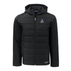 New England Patriots Cutter & Buck Throwback Evoke Hybrid Eco Softshell Recycled Full-Zip Hoodie Jacket - Black on sale