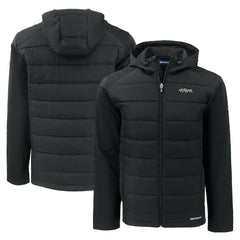 New York Jets Cutter & Buck Throwback Evoke Hybrid Eco Softshell Recycled Full-Zip Hoodie Jacket - Black discount