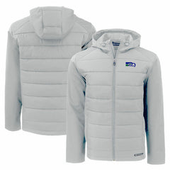 Seattle Seahawks Cutter & Buck Throwback Evoke Hybrid Eco Softshell Recycled Full-Zip Hoodie Jacket - Gray cheap
