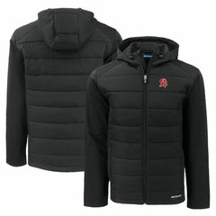 Tampa Bay Buccaneers Cutter & Buck Throwback Evoke Hybrid Eco Softshell Recycled Full-Zip Hoodie Jacket - Black on sale