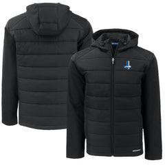 Detroit Lions Cutter & Buck Throwback Big & Tall Evoke Hybrid Eco Softshell Recycled Full-Zip Jacket - Black on sale