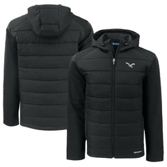 Philadelphia Eagles Cutter & Buck Throwback Big & Tall Evoke Hybrid Eco Softshell Recycled Full-Zip Hoodie - Black discount