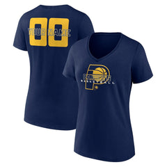 Indiana Pacers Women's Stellar Personalized Name & Number V-Neck T-Shirt - Navy outlet