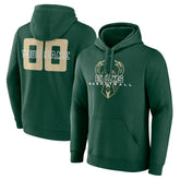 Milwaukee Bucks Stellar Personalized Name & Number Pullover Hoodie - Hunter Green on sale