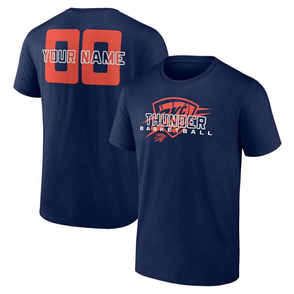 Oklahoma City Thunder Stellar Personalized Name & Number T-Shirt - Navy discount