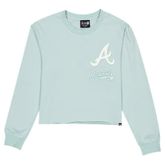 Atlanta Braves Women's Breeze Logo Select Cropped Long Sleeve T-Shirt Mint