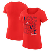 Atlanta Braves G-III 4Her by Carl Banks Women's Super-Slim Fit Lightweight Love Graphic Team T-Shirt Red