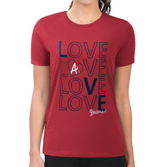 Atlanta Braves G-III 4Her by Carl Banks Women's Super-Slim Fit Lightweight Love Graphic Team T-Shirt Red