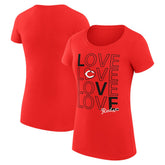 Cincinnati Reds G-III 4Her by Carl Banks Women's Super-Slim Fit Lightweight Love Graphic Team T-Shirt Red