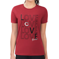 Cincinnati Reds G-III 4Her by Carl Banks Women's Super-Slim Fit Lightweight Love Graphic Team T-Shirt Red