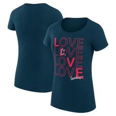 Cleveland Guardians G-III 4Her by Carl Banks Women's Super-Slim Fit Lightweight Love Graphic Team T-Shirt Navy
