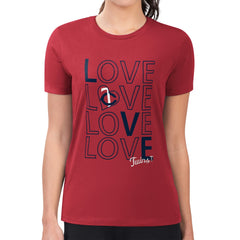 Minnesota Twins G-III 4Her by Carl Banks Women's Super-Slim Fit Lightweight Love Graphic Team T-Shirt Red