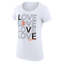 San Francisco Giants G-III 4Her by Carl Banks Women's Super-Slim Fit Lightweight Love Graphic Team T-Shirt White