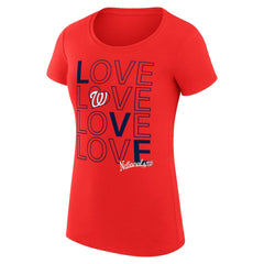 Washington Nationals G-III 4Her by Carl Banks Women's Super-Slim Fit Lightweight Love Graphic Team T-Shirt Red