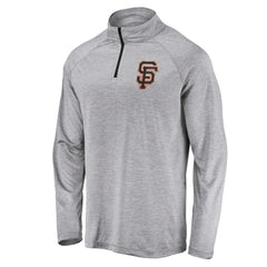 San Francisco Giants Profile Big & Tall Raglan Quarter-Zip Top Heather Gray