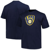Milwaukee Brewers Profile Big & Tall Primary Logo T-Shirt Navy