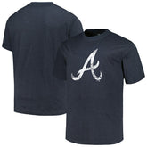 Atlanta Braves Profile Big & Tall Weathered Logo T-Shirt Heather Navy