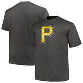 Pittsburgh Pirates Profile Big & Tall Weathered Logo T-Shirt Heather Black
