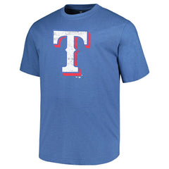 Texas Rangers Profile Big & Tall Weathered Logo T-Shirt Heather Royal