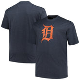 Detroit Tigers Profile Big & Tall Weathered Logo T-Shirt Heather Navy