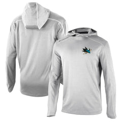 San Jose Sharks Columbia Omni-Wick Shotgun Long Sleeve Hoodie T-Shirt - Gray T-shirts
