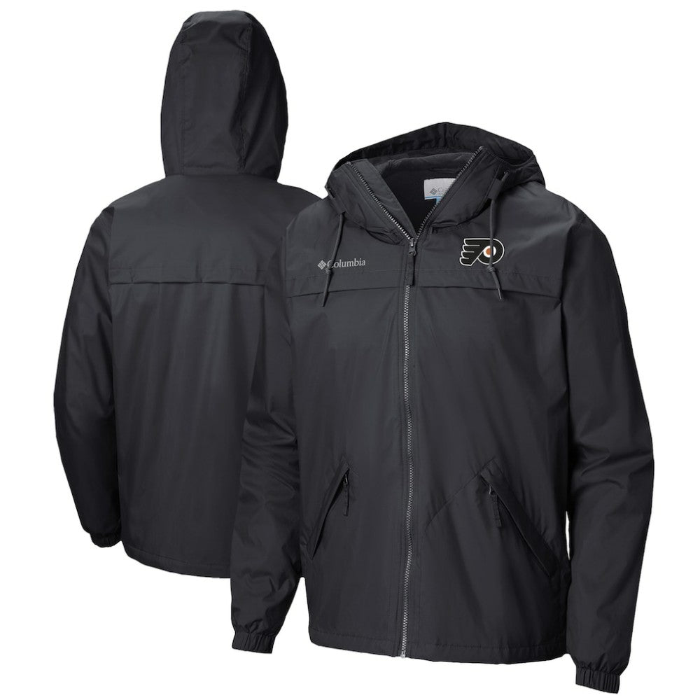 Philadelphia Flyers Columbia Oroville Creek Lightweight Full-Zip Windbreaker Jacket - Black Jackets