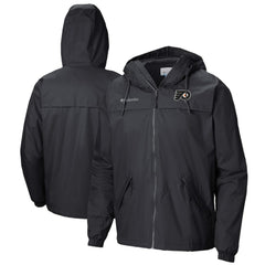Philadelphia Flyers Columbia Oroville Creek Lightweight Full-Zip Windbreaker Jacket - Black Jackets