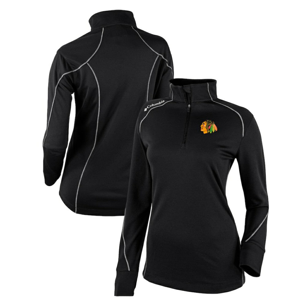 Chicago Blackhawks Columbia Women's Omni-Wick Shotgun 2.0 Quarter-Zip Pullover Top - Black Pullover