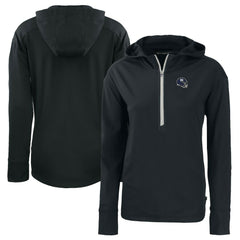 New York Giants Cutter & Buck Women's Helmet Daybreak Eco Recycled Half-Zip Hoodie - Black discount