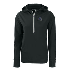 New York Giants Cutter & Buck Women's Helmet Daybreak Eco Recycled Half-Zip Hoodie - Black discount