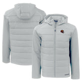 Washington Commanders Cutter & Buck Helmet Evoke Hybrid Eco Softshell Recycled Full-Zip Hoodie Jacket - Gray on sale