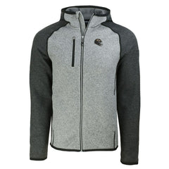 Baltimore Ravens Cutter & Buck Helmet Mainsail Sweater-Knit Full-Zip Hoodie - Heather Gray/Heather Charcoal cheap