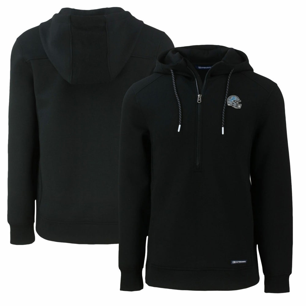 Detroit Lions Cutter & Buck Helmet Roam Eco Half-Zip Recycled Pullover Hoodie - Black sale