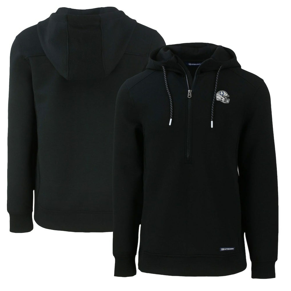 Indianapolis Colts Cutter & Buck Helmet Roam Eco Half-Zip Recycled Pullover Hoodie - Black online